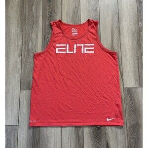 Nike Elite Athletic Cut Sleeveless Tank Dri Fit Red Activewear Workout Sz Large